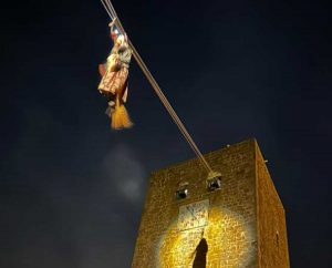 Bassano in Teverina - La Befana in volo dalla Torre dell'orologio