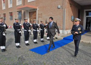 Matteo Salvini in visita alla capitaneria di porto di Civitavecchia