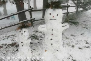 Il pupazzo di neve realizzato da Mariana Damaschin