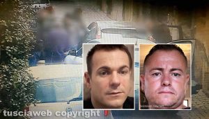 Il blitz del 2019 a Tuscania - Nei riquadri i fratelli David e Ismail Rebeshi