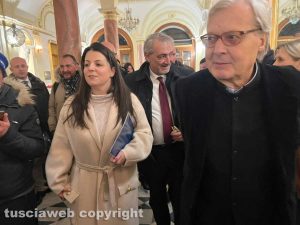 Francesco Rocca con la sua sostenitrice Chiara Frontini e Vittorio Sgarbi