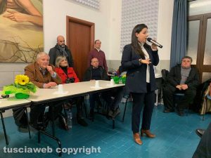 Chiara Frontini alla riunione del comitato di quartiere di Tobia