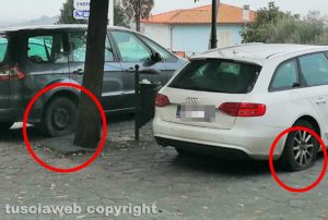 Arlena di Castro - Atti vandalici alle auto parcheggiate, pneumatici a terra