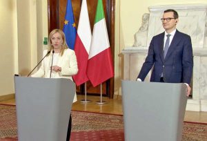 Varsavia - Giorgia Meloni e Mateusz Morawiecki