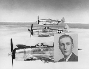Una formazione di P-47 - Nel riquadro il tenente Ward Pringle