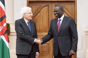 Sergio Mattarella con il presidente della Repubblica del Kenya William Ruto