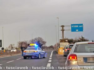 Viterbo - Incidente sulla superstrada, 4 veicoli coinvolti e traffico in tilt