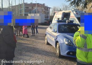 Viterbo - L'intervento di polizia e 118 alla partita under 17 Fulgur Tuscania - Viterbo Fc