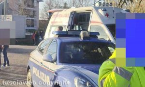 Viterbo - L'intervento di polizia e 118 alla partita under 17 Fulgur Tuscania - Viterbo Fc