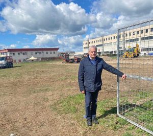 Giovanni Arena al cantiere dell'ecocentro