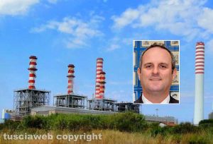 Civitavecchia - La centrale Enel - Nel riquadro: Alessandro Battilocchio