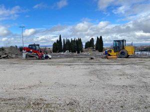 Viterbo - I lavori al parcheggio di fronte al cimitero di Bagnaia