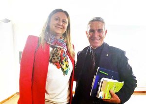 La vicepresidente della Proloco di Tarquinia Sara Cori con il presidente regionale Claudio Nardocci