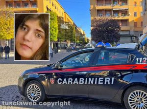Viterbo - Carabinieri - Nel riquadro: Stefania, 13 anni, la ragazza scomparsa