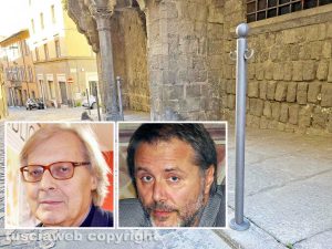 Viterbo - Paletti a palazzo Mazzatosta - Gli assessori Vittorio Sgarbi e Emanuele Aronne