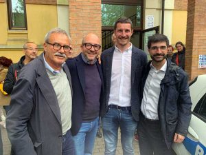 Matteo Amori con Massimo Giampieri, Mauro Rotelli e Daniele Sabatini