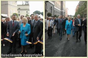 Viterbo - L'inaugurazione della nuova via Marconi con Gabbianelli - Elettra Marconi e Fracassini