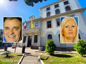 Civitavecchia - Il comune - Nel riquadro: a sinistra Roberto D’Orazio, a destra Cinzia Napoli