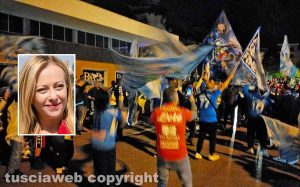 Viterbo - I tifosi in festa per lo scudetto del Napoli a piazza de Sacrario