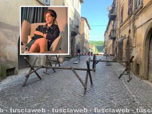 Ronciglione - Le riprese della serie tv Miss Fallaci - Nel riquadro Miriam Leone