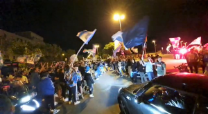 Civitavecchia - La festa dei tifosi del Napoli