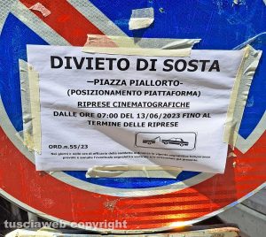 Vignanello - Divieti di sosta per riprese cinematografiche