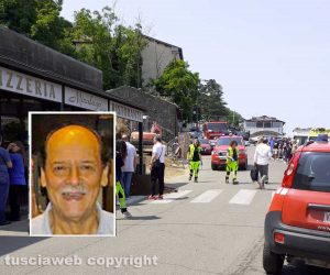 Montefiascone - Crollo in via Bandita - Nel riquadro: Paolo Morincasa