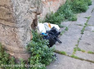 Viterbo - Erba, topi e piccola discarica in largo Vittoria 14