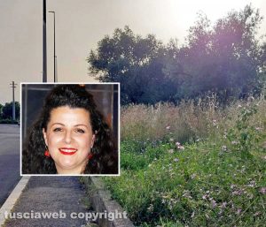 Viterbo - Erbacce in via Santa Maria dell'Elce - Nel riquadro la sindaca Chiara Frontini