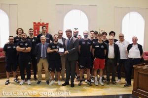 Sport - Pallacanestro - Stella azzurra - Giocatori, staff e dirigenti premiati da Romoli