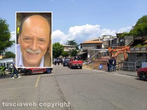 Montefiascone - Crollo in via Bandita - Nel riquadro: Paolo Morincasa