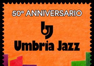 Francobollo di Poste italiane dedicato al 50esimo anniversario del festival estivo di Umbria jazz