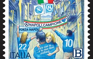 Un francobollo per la squadra del Napoli