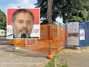 Viterbo – Partono i lavori al PalaMalè - Nel riquadro l'assessore Emanuele Aronne
