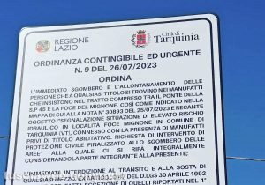 Tarquinia - L'ordinanza di sgombero degli edifici vicino alla foce del Mignone