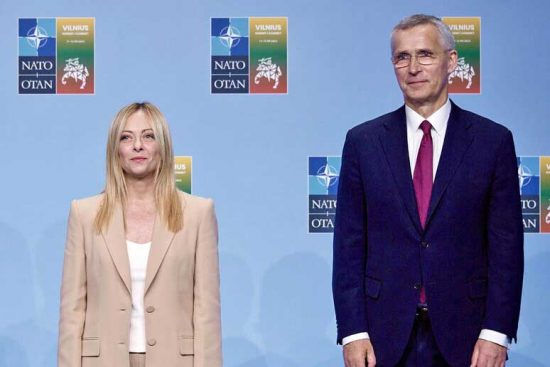Giorgia Meloni e Jens Stoltenberg