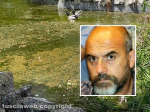 Pratogiardino Lucio Battisti - La vasca principale svuotata e riempita di nuovo - Sporca era e sporca rimane - Nel riquadro l'assessore Stefano Floris (costo mensile per i cittadini 4806 euro)