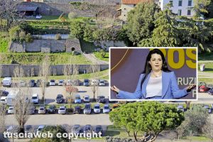 Viterbo - Valle Faul e nel riquadro la sindaca Chiara Frontini