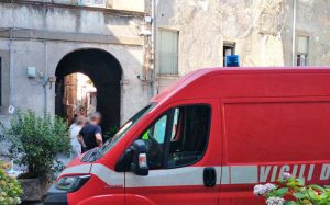 L'intervento dei vigili del fuoco a Bagnaia
