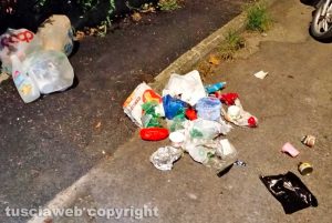 Viterbo - Rifiuti in via De Gasperi