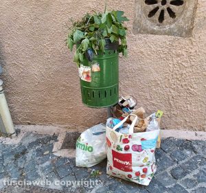 Viterbo - Rifiuti in via del Suffragio