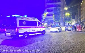 Piazza del Sacrario - Intervento di polizia e 118