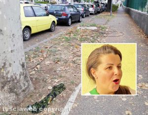 Viterbo - Via Romiti a porta Romana e nel riquadro la sindaca Chiara Frontini
