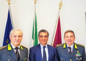 Terni - Incontro tra il questore della provincia di Terni, Bruno Failla, e il nuovo comandante provinciale della guardia di finanza,  Mauro Marzo