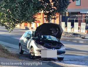 Tarquinia - A fuoco motore di un'auto