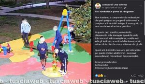 Orte - Il comune denuncia atti vandalici al parco di Petignano