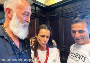 Viterbo - Presentazione nuova macchina di Santa Rosa - Raffaele Ascenzi con la moglie