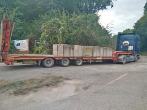 Strada Acquabianca - Rimozione massi di protezione