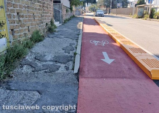 Viterbo - La nuova pista ciclabile al Pilastro