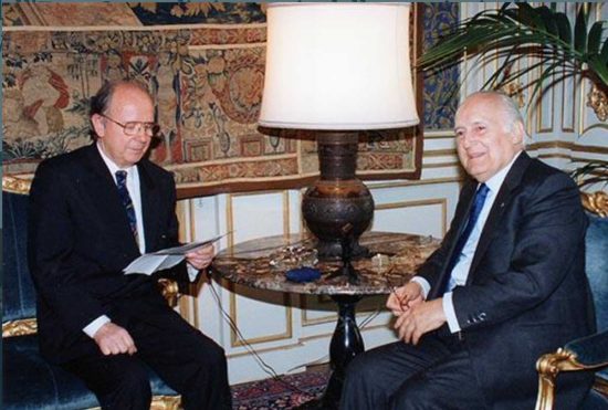 Santino Clementi col presidente Oscar Luigi Scalfaro